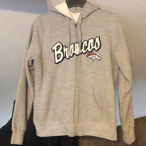 Broncos football fleece lined hooded sweatshirt p1084